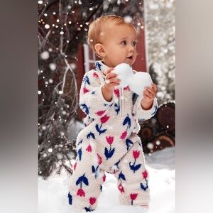 Carters Baby Floral Sherpa Jumpsuit 12M